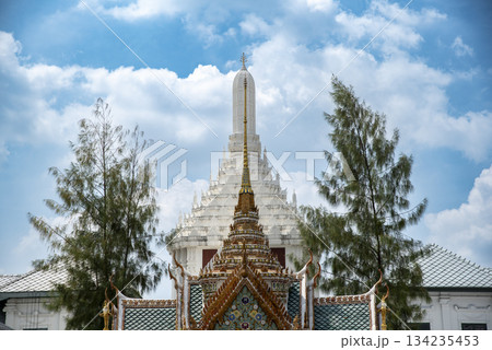 White building with a steeple and a tree in front of it White building with a steeple and a tree in front of it 134235453