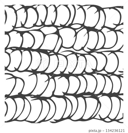 The image is a black and white drawing of a pattern of circles 134236121