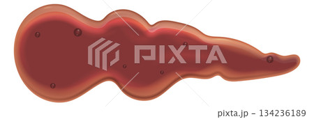 A red blob with a long tail 134236189