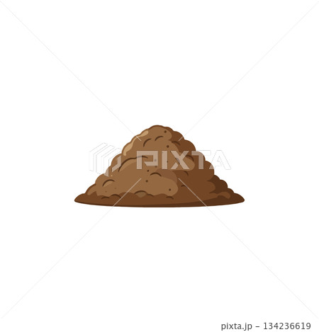 Earthy mound illustration representing gardening materials and natural resource with brown tones 134236619