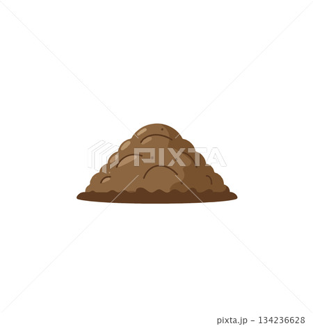 A simple graphic depiction of a modest pile of earth illustration minimal design with a plain A simple graphic depiction of a modest pile of earth illustration minimal design with a plain 134236628
