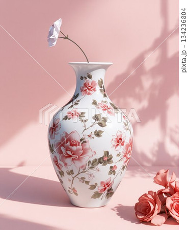 vase of flower on the table 134236804