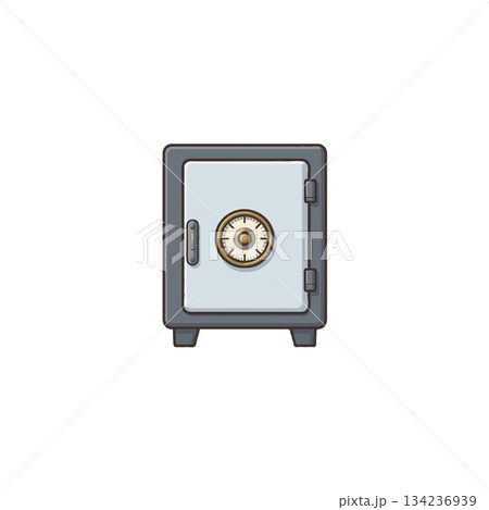 Metallic safe deposit box presenting security and financial concept a sturdy lockbox for 134236939