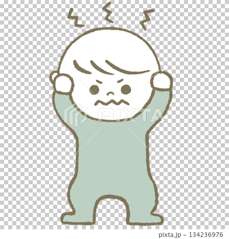 Child holding his head, light blue Child holding his head, light blue 134236976