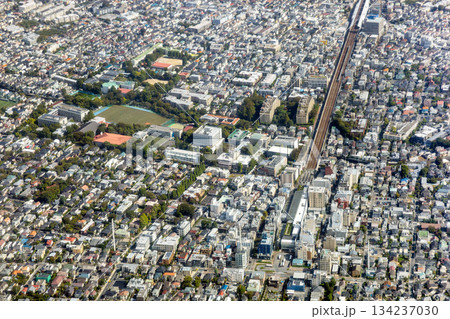 東京都世田谷区成城付近を空撮 東京都世田谷区成城付近を空撮 134237030