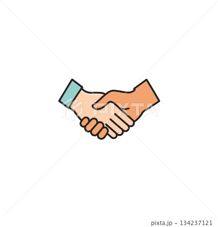 Illustration conveying teamwork partnership agreement success collaboration unity consensus with 134237121