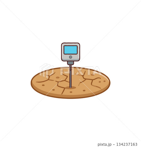 Monitoring dry earth using soil moisture sensor device illustrating environmental impacts climate 134237163