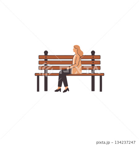 Solitary contemplation a lady on bench thoughtful gaze urban lifestyle illustration with serene Solitary contemplation a lady on bench thoughtful gaze urban lifestyle illustration with serene 134237247