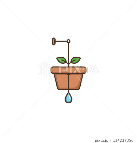 Automated irrigation system enhancing plant growth with a sustainable water droplet delivery 134237356