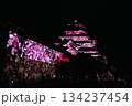 春のライトアップされた会津鶴ヶ城 134237454
