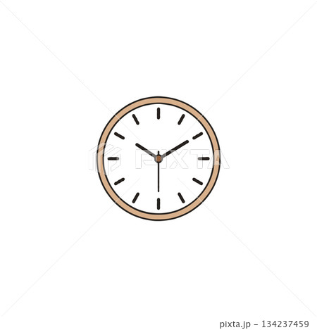 A minimal clock face showing the passage of time suitable for design projects needing punctuality A minimal clock face showing the passage of time suitable for design projects needing punctuality 134237459