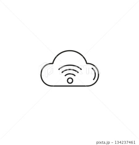 Digital cloud network symbol for centralized computing and innovative data transmission 134237461