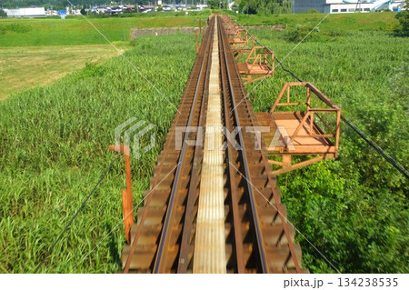 山形鉄道からの車窓風景　最上川橋梁 134238535