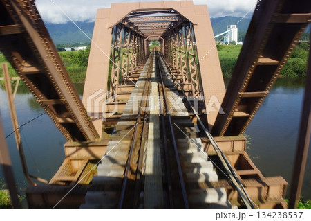 山形鉄道からの車窓風景　最上川橋梁 134238537