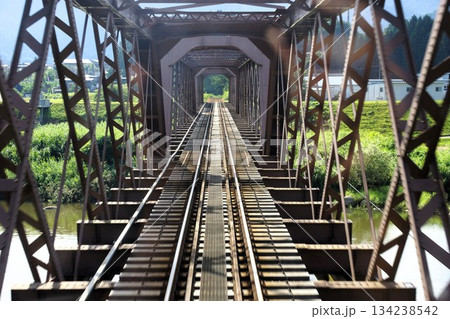 山形鉄道からの車窓風景　最上川橋梁 134238542
