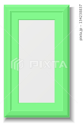 A green framed picture with a white frame 134238837