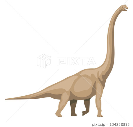 A large dinosaur is walking on a white background A large dinosaur is walking on a white background 134238853