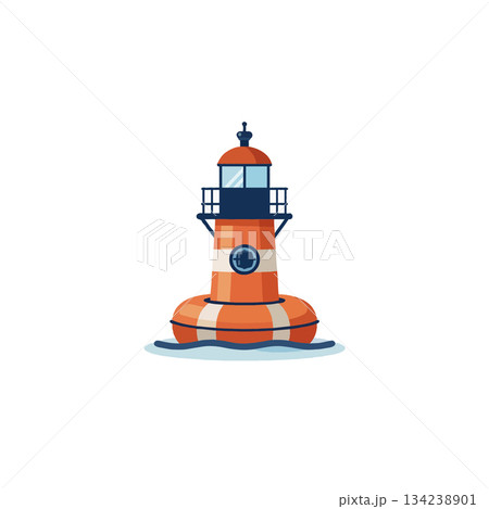 Navigational safety marker in the ocean, ensuring maritime security and clear passage for 134238901