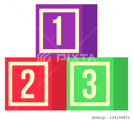 A stack of blocks with the numbers 1, 2, and 3 on them A stack of blocks with the numbers 1, 2, and 3 on them 134238972