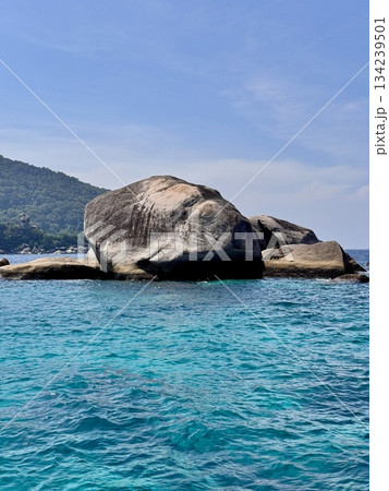 Thailand's Similan Islands, known for their snow-white beaches, crystal clear waters, coral reefs, and rich underwater world Thailand's Similan Islands, known for their snow-white beaches, crystal clear waters, coral reefs, and rich underwater world 134239501