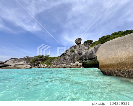 Thailand's Similan Islands, known for their snow-white beaches, crystal clear waters, coral reefs, and rich underwater world Thailand's Similan Islands, known for their snow-white beaches, crystal clear waters, coral reefs, and rich underwater world 134239521