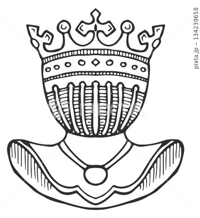 A crown with a necklace around it A crown with a necklace around it 134239658
