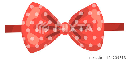 A red bow tie with white polka dots 134239718