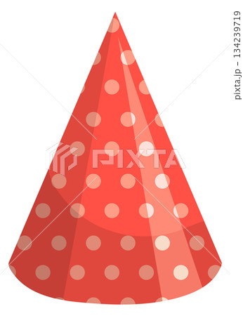 A red party hat with polka dots 134239719