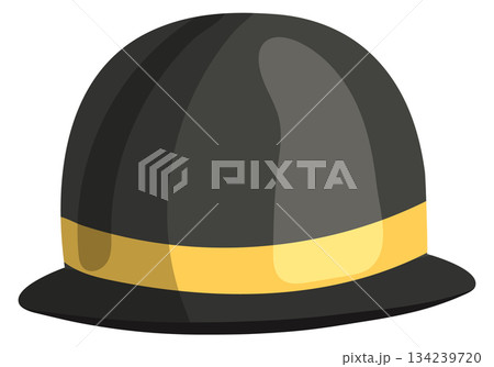 A black hat with a yellow band 134239720