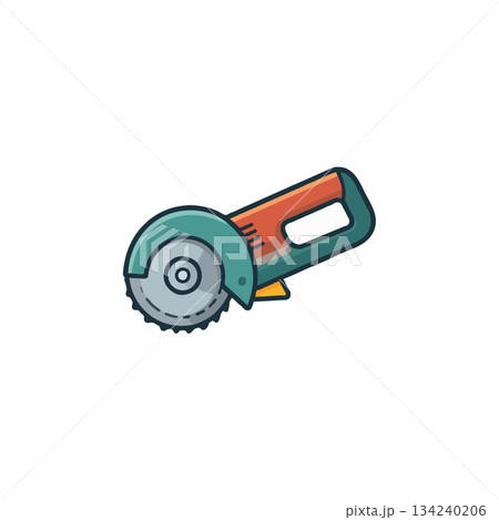 Artistic depiction of a small, portable circular saw, suggesting light-duty cutting tasks and 134240206