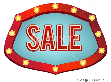 A red and blue sign that says Sale A red and blue sign that says Sale 134240467