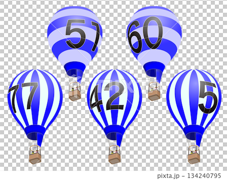 藍色條紋熱氣球 134240795