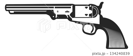 A black and white image of a gun 134240839