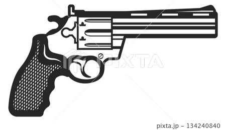 A black and white image of a gun 134240840