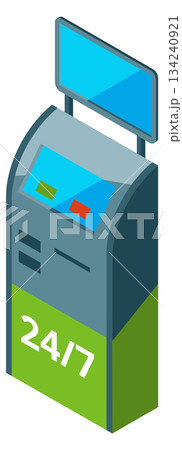 A 24 7 machine with a blue and green color scheme 134240921