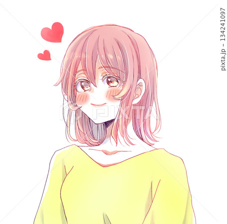 嬉しそうな女性　恋　ふくよか 134241097