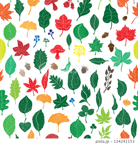 seamless pattern with autumn leaves seamless pattern with autumn leaves 134241153