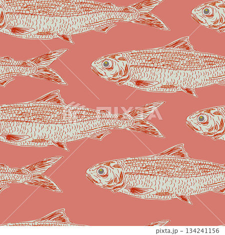 seamless pattern with fish 134241156