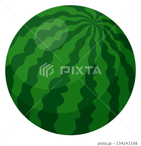A watermelon is shown in a cartoon style A watermelon is shown in a cartoon style 134241198