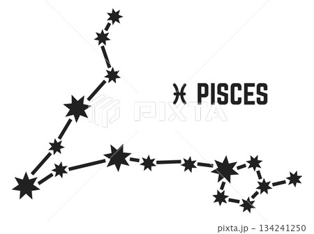 A constellation of stars is drawn in black and white 134241250