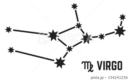 A constellation of stars with the word Virgo written below it 134241256