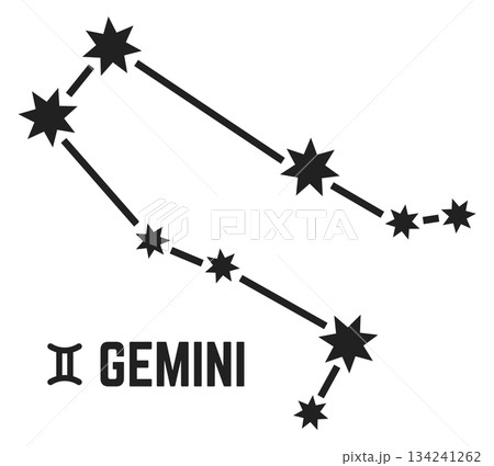 A constellation of stars with the word Gemini written below it 134241262