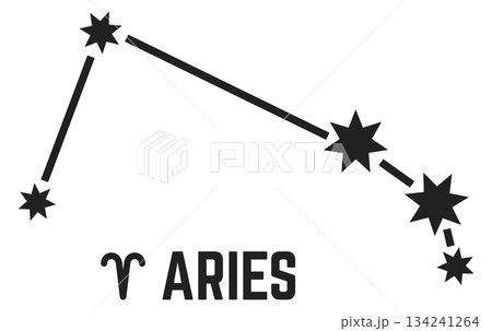 A constellation of stars is drawn in black and white A constellation of stars is drawn in black and white 134241264