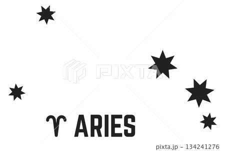 A constellation of stars with the word Aries written below it 134241276