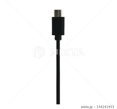 A black cord with a white plug 134241453
