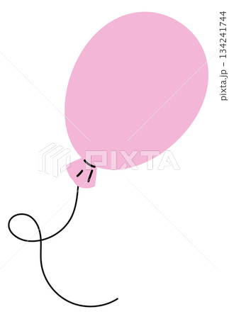 A pink balloon with a string attached to it 134241744