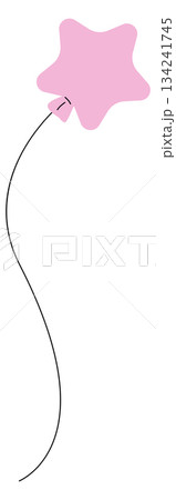 A pink star balloon with a string attached to it 134241745