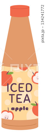 A cartoonish bottle of iced tea apple 134241772