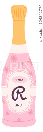 A bottle of champagne with the year 1983 on it A bottle of champagne with the year 1983 on it 134241774