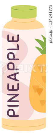 A cartoonish bottle of pineapple juice 134241778